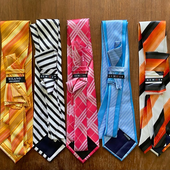 Other - Men's Tie - Bold Pink with assorted Dress Ties complete with pocket squares